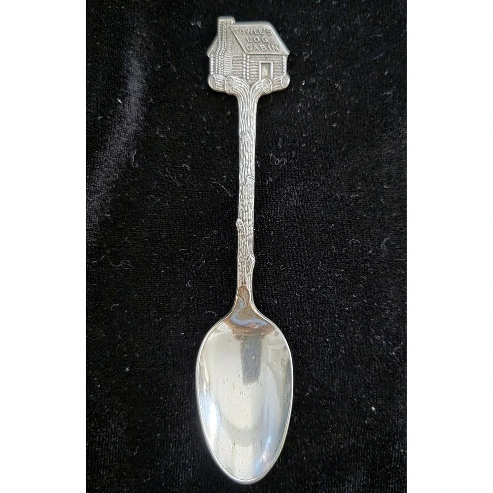 VTG Towle's Log Cabin Syrup Advertising Souvenir Spoon Silver Plated